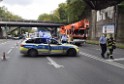 LKW blieb unter Bruecke haengen Koeln Ehrenfeld Innere Kanalstr Hornstr P062